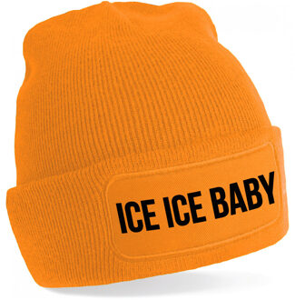 Bellatio Decorations Ice ice baby muts unisex one size - oranje One size