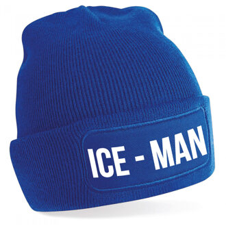 Bellatio Decorations Ice-man muts - unisex - one size - blauw - apres-ski muts