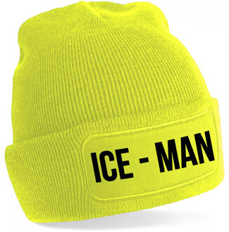 Bellatio Decorations Ice-man muts - unisex - one size - geel - apres-ski muts