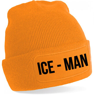 Bellatio Decorations Ice-man muts - unisex - one size - oranje - apres-ski muts One size