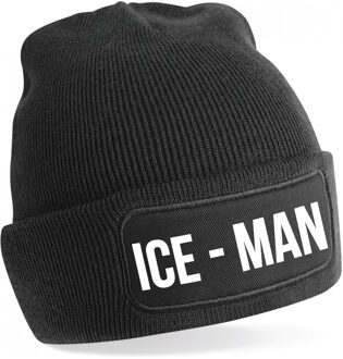 Bellatio Decorations Ice-man muts - unisex - one size - zwart - apres-ski muts One size