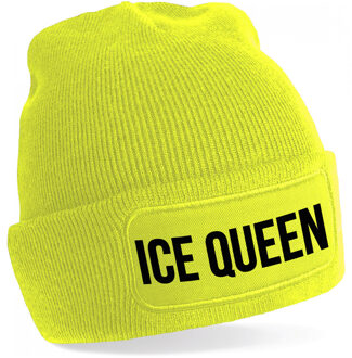 Bellatio Decorations Ice queen muts unisex one size - Geel One size