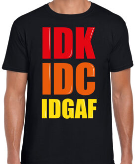 Bellatio Decorations IDGAF / I Dont Give A Fuck fun tekst t-shirt zwart heren 2XL