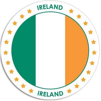 Bellatio Decorations Ierland sticker rond 14,8 cm landen decoratie