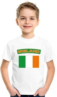 Bellatio Decorations Ierland t-shirt met ierse vlag wit kinderen l (146-152)