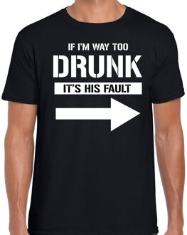 Bellatio Decorations If I am way to drunk fun tekst t-shirt zwart heren