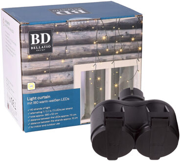 Bellatio Decorations Ijpegelverlichting lichtsnoer - totaal 12 meter - 360 leds - warm wit