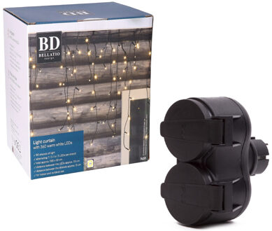 Bellatio Decorations Ijpegelverlichting lichtsnoer - totaal 24 meter - 720 leds - warm wit