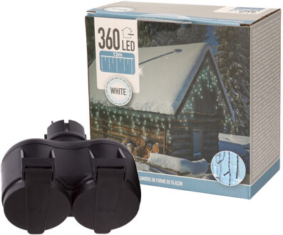 Bellatio Decorations Ijpegelverlichting lichtsnoer - totaal 24 meter - 720 leds - warm wit