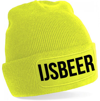 Bellatio Decorations IJsbeer muts unisex one size - geel