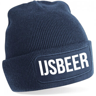 Bellatio Decorations IJsbeer muts unisex one size - navy One size