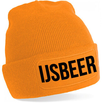 Bellatio Decorations IJsbeer muts unisex one size - oranje One size