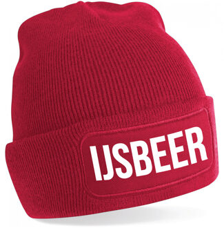 Bellatio Decorations IJsbeer muts unisex one size - rood One size