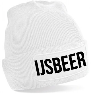 Bellatio Decorations IJsbeer muts unisex one size - wit One size