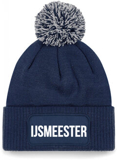 Bellatio Decorations IJsmeester muts met pompon - unisex - one size - navy One size