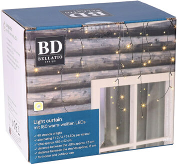 Bellatio Decorations ijspegelverlichting - 180 leds - warm wit - 6 mtr - kerstverlichting