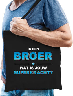 Bellatio Decorations Ik ben broer wat is jouw superkracht - tasje zwart voor heren - broer kado tas