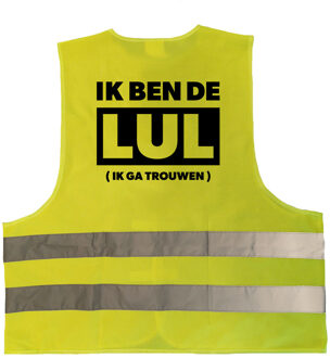 Bellatio Decorations Ik ben de lul - ik ga trouwen hesje / vestje - geel reflecterende strepen - volwassenen - fun tekst hesjes -  vrijgezellenfeest hesje / vestje