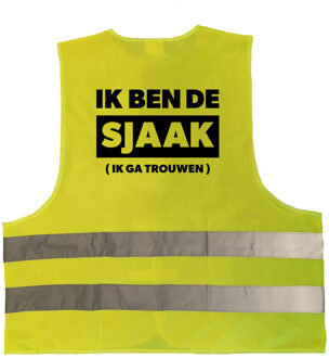 Bellatio Decorations Ik ben de sjaak ik ga trouwen hesje geel met reflecterende strepen voor volwassenen - One size