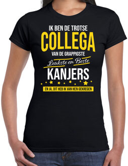 Bellatio Decorations Ik ben de trotse collega van de leukste en beste kanjers cadeau t-shirt zwart voor dames - kado voor een collega 2XL