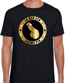 Bellatio Decorations Ik ben een gouwe pik cadeau t-shirt zwart voor heren L