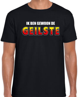 Bellatio Decorations Ik ben gewoon de geilste fun t-shirt zwart voor heren 2XL