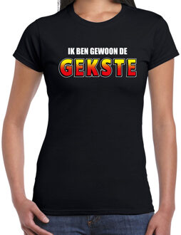 Bellatio Decorations Ik ben gewoon de gekste fun t-shirt zwart voor dames 2XL