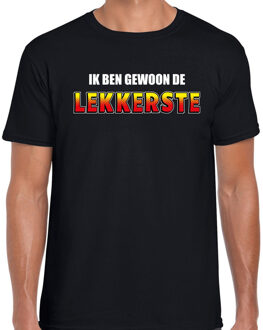 Bellatio Decorations Ik ben gewoon de lekkerste fun t-shirt zwart voor heren 2XL