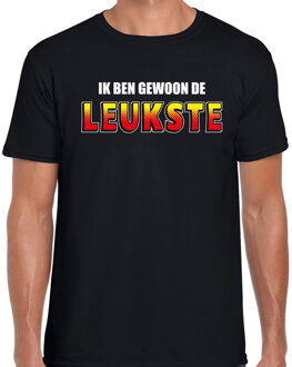 Bellatio Decorations Ik ben gewoon de leukste fun t-shirt zwart voor heren 2XL