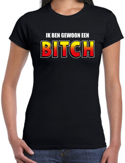 Bellatio Decorations Ik ben gewoon een bitch fun t-shirt zwart voor dames XL