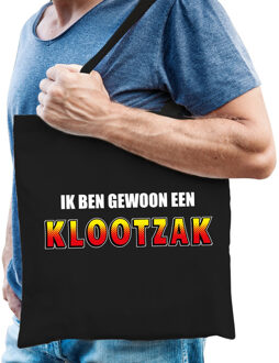 Bellatio Decorations Ik ben gewoon een klootzak katoenen tas zwart - tasje / shopper voor heren