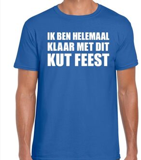 Bellatio Decorations Ik ben helemaal klaar met dit KUT FEEST t-shirt blauw heren 2XL