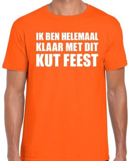 Bellatio Decorations Ik ben helemaal klaar met dit KUT FEEST t-shirt oranje heren 2XL