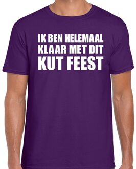 Bellatio Decorations Ik ben helemaal klaar met dit KUT FEEST t-shirt paars heren 2XL