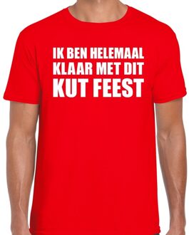 Bellatio Decorations Ik ben helemaal klaar met dit KUT FEEST t-shirt rood heren 2XL