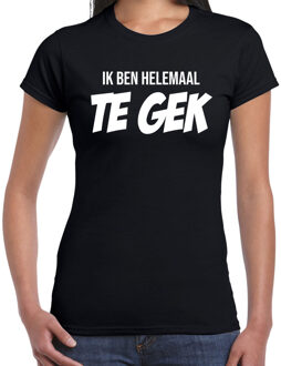 Bellatio Decorations Ik ben helemaal te gek fun tekst t-shirt / kleding zwart voor dames - foute fun tekst shirt / festival outfit S