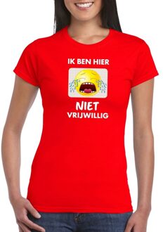 Bellatio Decorations Ik ben hier niet vrijwillig t-shirt rood dames