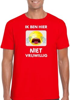 Bellatio Decorations Ik ben hier niet vrijwillig t-shirt rood heren L