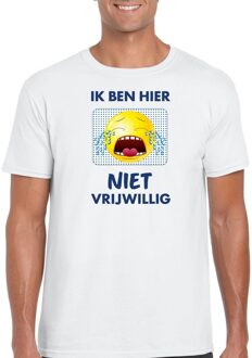 Bellatio Decorations Ik ben hier niet vrijwillig t-shirt wit heren 2XL