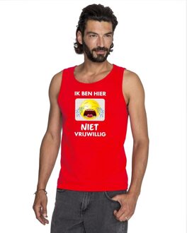 Bellatio Decorations Ik ben hier niet vrijwillig tanktop/ mouwloos shirt rood heren M