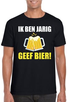 Bellatio Decorations Ik ben jarig geef bier t-shirt zwart heren 2XL