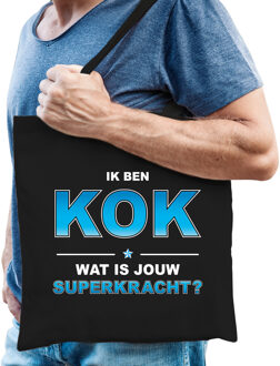 Bellatio Decorations Ik ben kok wat is jouw superkracht - tasje zwart voor heren - kok kado tas