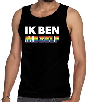 Bellatio Decorations Ik ben mezelf gaypride tanktop/mouwloos shirt zwart heren 2XL