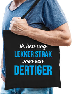 Bellatio Decorations Ik ben nog lekker strak voor een dertiger cadeau tas zwart voor heren - 30 jaar verjaardag kado tas / shopper