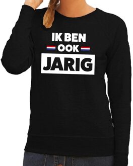 Bellatio Decorations Ik ben ook jarig sweater zwart voor dames - zwarte koningsdag trui dames - Koningsdag kleding M