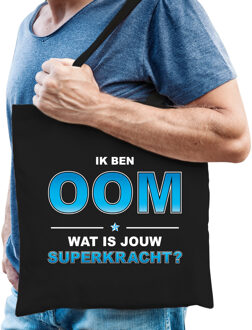 Bellatio Decorations Ik ben oom wat is jouw superkracht - tasje zwart voor heren - oom kado tas