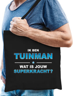 Bellatio Decorations Ik ben tuinman wat is jouw superkracht tasje zwart voor heren - cadeau tas hovenier