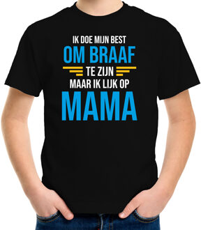 Bellatio Decorations Ik doe mijn best om braaf te zijn maar ik lijk op mama fun tekst t-shirt zwart - jongens - Fun tekst / Verjaardag cadeau / kado t-shirt jongens L (146-152)