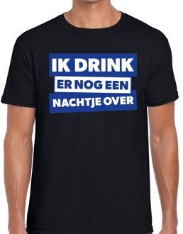 Bellatio Decorations Ik drink er nog een nachtje over blauw/wit tekst zwart heren 2XL