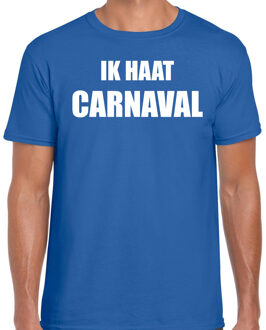 Bellatio Decorations Ik haat carnaval verkleed t-shirt / outfit blauw voor heren - carnaval / feest shirt kleding / kostuum 2XL